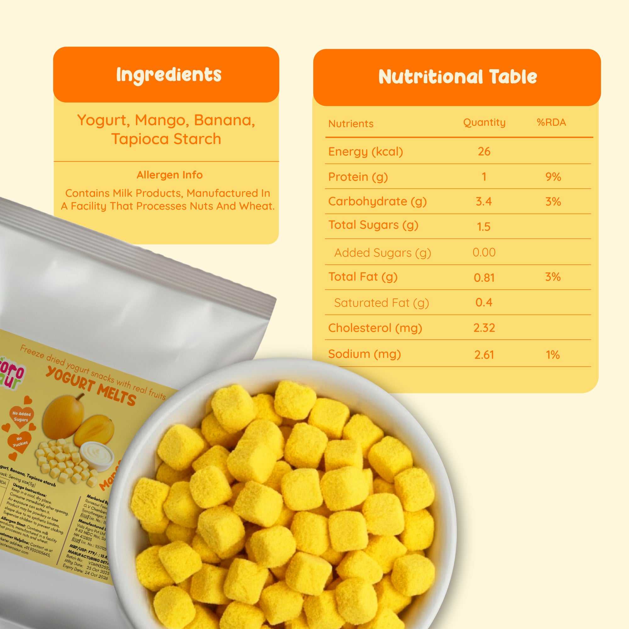 Mango Yogurt Melts - 4 Pack