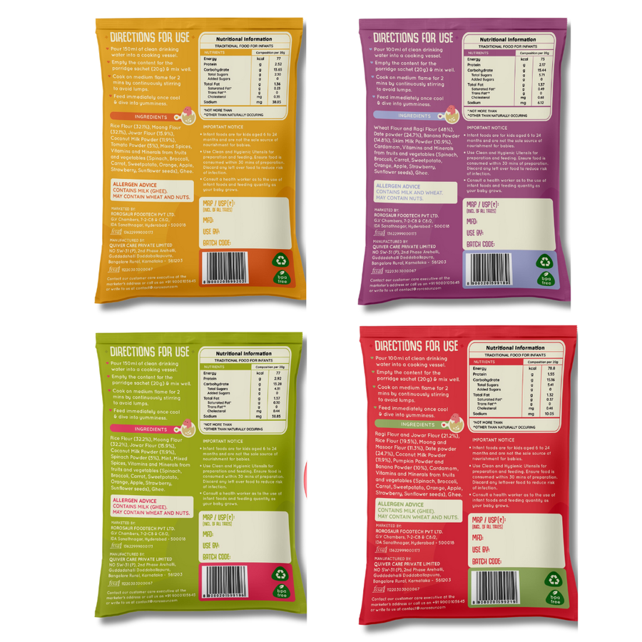 Porridge Mix Trial Pack (2 Each of 4 Variants)