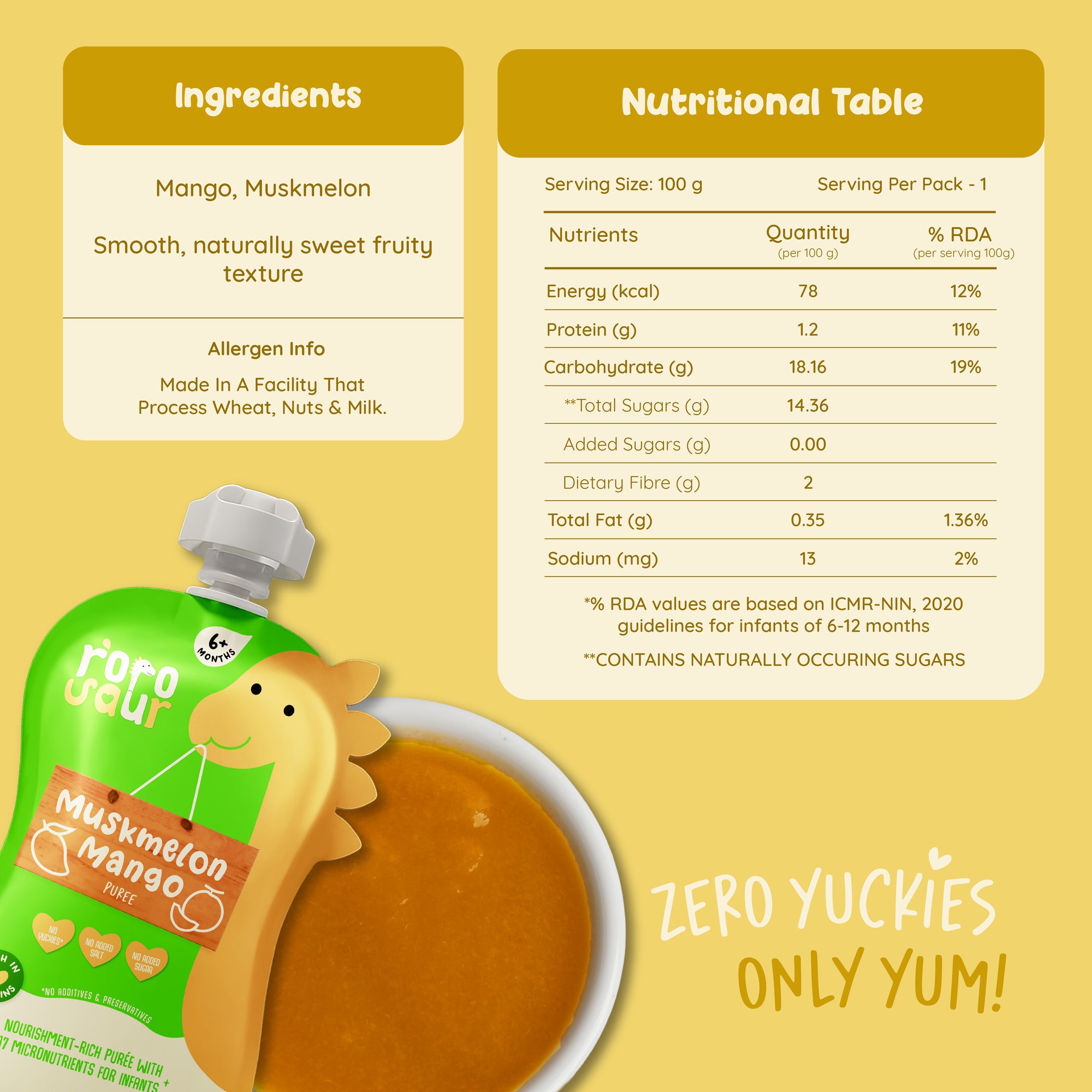 Muskmelon Mango Baby Puree