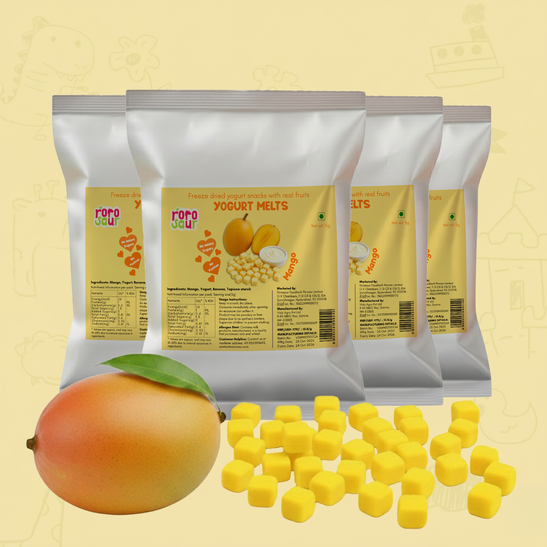 Mango Yogurt Melts Snacks