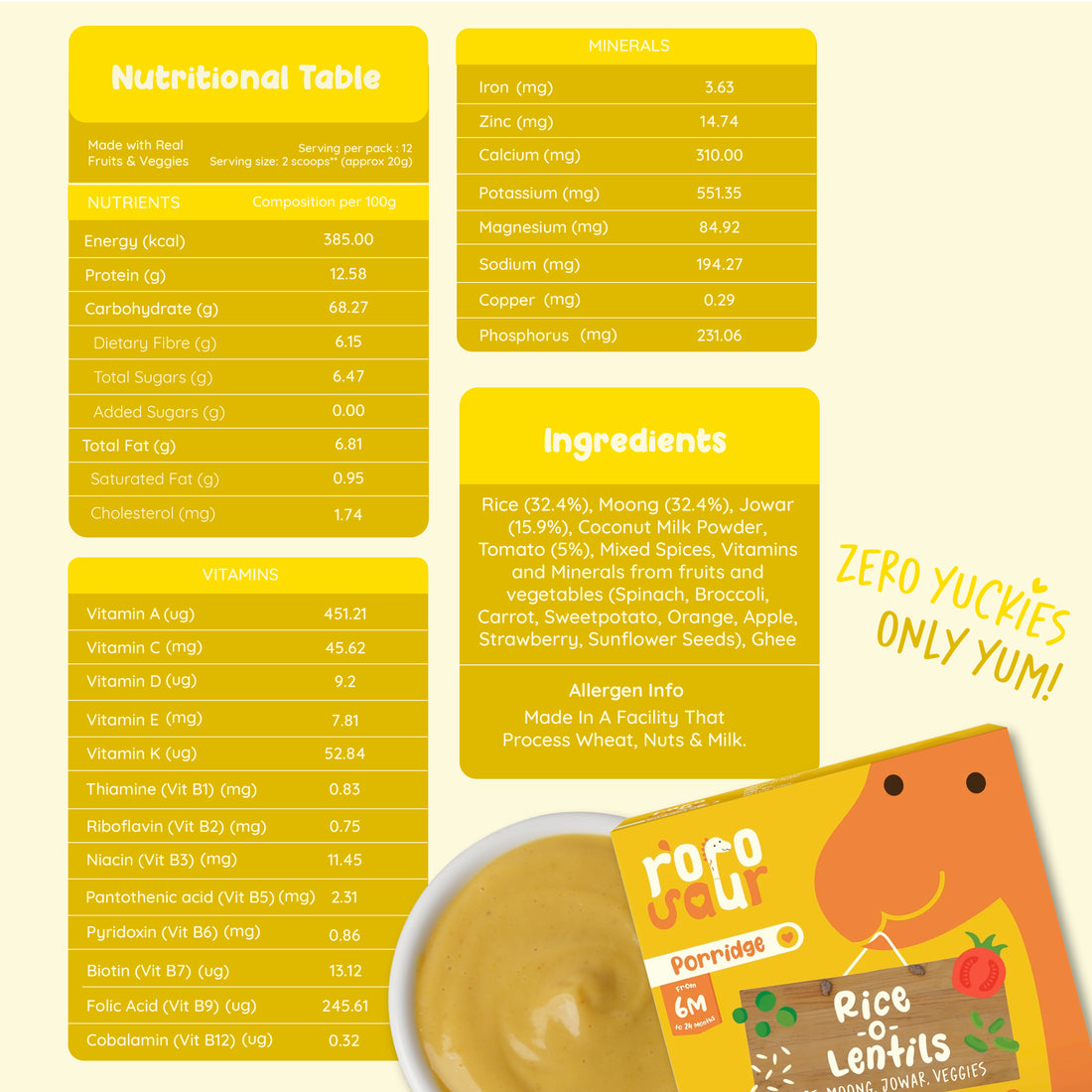 Rice-O-Lentils Baby Porridge Mix