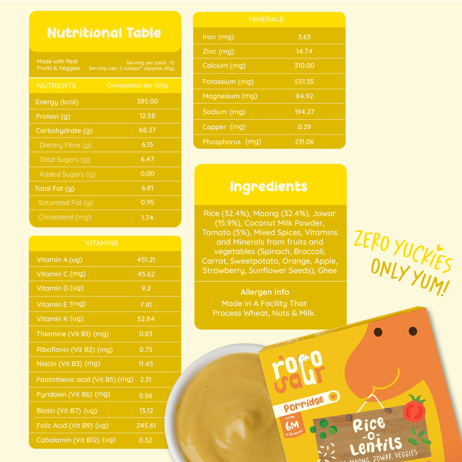 Rice-O-Lentils Baby Porridge Mix