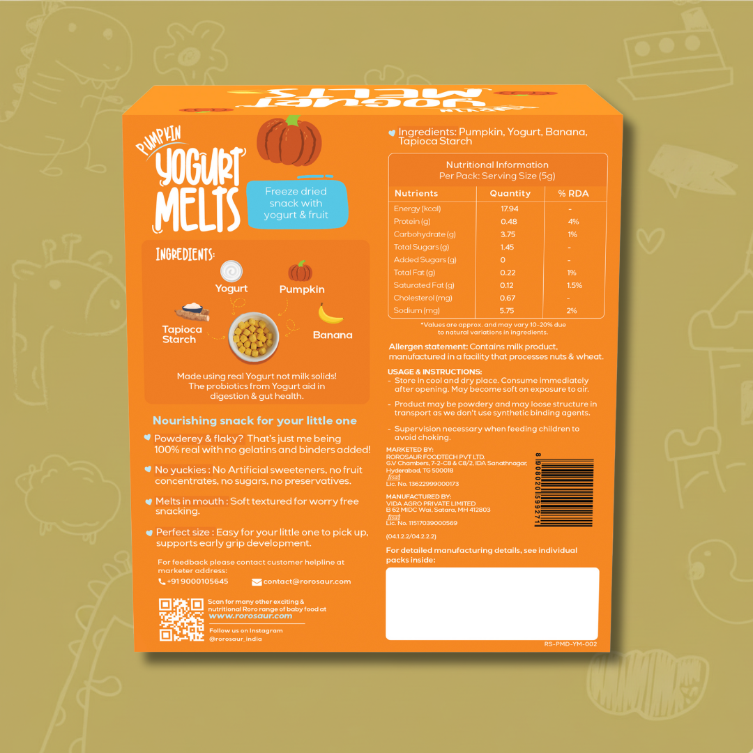 Pumpkin Yogurt Melts - 4 Pack